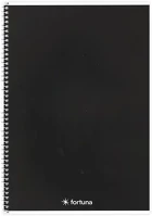 Fortuna 01.02113 Spirálfüzet vonalas  monocolor a/5 70 lapos fekete kép