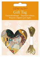 Fridolin 35;039;A CSÓK'; Ajándékkísérő kártya  gustav klimt 'a csók' szívalakú 10 db/csomag kép