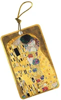 Fridolin 35;039;A CSÓK' ARANY Ajándékkísérő kártya  gustav klimt 'a csók' arany szegéllyel 10 db/csomag kép