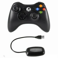 Froggiex PRCX360PCWLSSBK Xbox 360/pc kiegészítő vezeték nélküli kontroller + vezeték nélküli adapter, fekete kép