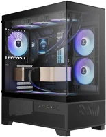 Gamdias 16332-622GB-30000-G Aura gc12 argb tempered glass black kép