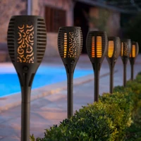 Garden of eden 11262C Led-es szolár lámpa - leszúrható - lángeffekt - 12 sárga led - műanyag - fekete - 10 x 58 cm () kép