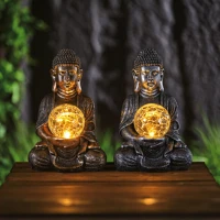 Garden of eden 11268 Szolár buddha - 1 melegfehér led - műgyanta - 17 x 15 x 26 cm - 2 féle kép