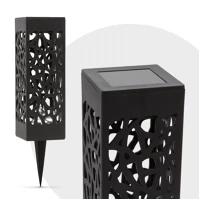 Garden of eden 11378 Leszúrható szolár lámpa - design rácsos, fekete - 19x6,2 cm () kép