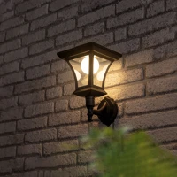 Garden of eden 11404A Led-es szolár lámpa - fali - 21 x 21 cm - 8 led - fekete - melegfehér kép