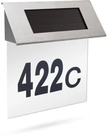 Garden of eden 11446B-1 Szolár házszámfény rozsdamentes acélból - 18 x 20 cm kép