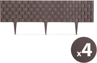 Garden of eden 11482A Virágágyás szegély / kerítés 60 x 22 cm - barna - 4 db / csomag () kép