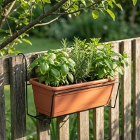 Garden of eden 11500C Virágosláda tartó - fém, fekete - korlátra - 40 x 22 cm kép