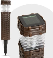 Garden of eden 11727 leszúrható szolár lámpa - rattan hatású - hidegfehér - 7 x 7 x 28 (+12) cm kép