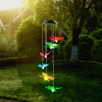 Garden of eden 11740C Felakasztható szolár lámpa - pillangó - rgb led-del - 78 x 12,5 cm () kép