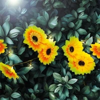 Garden of eden 11762B Szolár fényfüzér virág, 2,4 m, 20 melegfehér led kép