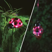 Garden of eden 11771A Szolár lámpa - katicabogár - leszúrható / csipeszes - piros - 15 x 7 x 16 cm - 6 led () kép