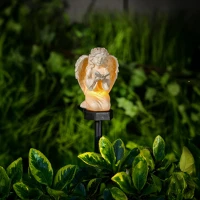 Garden of eden 13002B szolár angyalka - pillangó - 1 melegfehér led - műgyanta - 42 x 11 x 6,5 kép