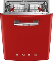 Smeg STFABRD3 Beépíthető mosogatógép piros 60cm 50-es évek stílusa kép