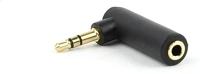 Gembird A-3.5M-3.5FL Jack stereo 3,5mm m/f adapter fekete 90° kép