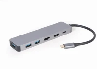 Gembird A-CM-COMBO3-03 Usb type-c 3-in-1 multi-port adapter kép