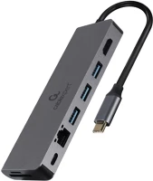 Gembird A-CM-COMBO5-05 Usb type-c 5-in-1 multi-port adapter space grey kép