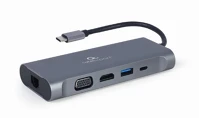 Gembird A-CM-COMBO7-01 7-port 100w usb-c dokkoló szürke kép