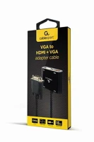 Gembird A-VGA-HDMI-02 Vga to hdmi + vga adapter cable 0,15m black kép
