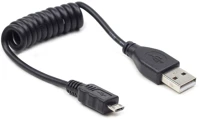 Gembird CC-MUSB2C-AMBM-0.6M Coiled microusb cable 0,6m black kép