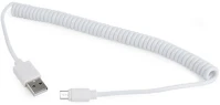 Gembird CC-MUSB2C-AMBM-6-W Usb-a 2.0 -> usb-b 2.0 micro m/m adatkábel 1.8m fehér spirál kép