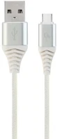 Gembird CC-USB2B-AMCM-1M-BW2 Usb kábel 1,8 m usb 2.0 usb a usb c ezüst, fehér kép