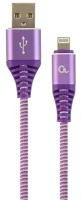 Gembird CC-USB2B-AMLM-2M-PW Usb-a 2.0 -> lightning m/m adatkábel 2m lila-fehér premium kép