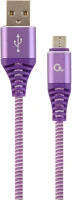 Gembird CC-USB2B-AMMBM-1M-PW Usb kábel usb 2.0 micro-usb b usb a ibolya, fehér kép
