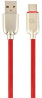 Gembird CC-USB2R-AMCM-1M-R Premium rubber type-c usb charging and data cable, 1m, red kép