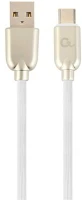 Gembird CC-USB2R-AMCM-2M-W Premium rubber type-c usb charging and data cable 2 m white kép