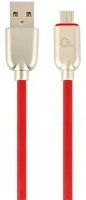 Gembird CC-USB2R-AMMBM-2M-R Microusb premium rubber charging and data cable 2m red kép