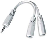 Gembird CCA-415W Jack stereo 3,5mm -> 2db jack stereo 3,5mm m/f audio kábel 0.1m fehér kép