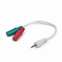 Gembird CCA-417W Jack stereo 3,5mm (4pin) -> 2db jack stereo 3,5mm m/f adapter 0.15m fehér kép