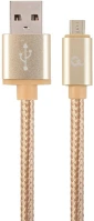Gembird CCB-MUSB2B-AMBM-6-G Cotton braided micro-usb cable with metal connectors 1,8m gold kép