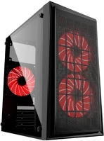 Gembird CCC-FORNAX-950R Számítógép ház midi tower fekete, vörös kép