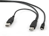 Gembird CCP-USB22-AM5P-3 Dual usb a to mini-usb cable 0,9m black kép