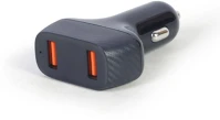 Gembird TA-U2QC3-CAR-01 2port usb car fast charger qc3.0 36w black kép