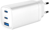 Gembird TA-UC-PDQC65-01-W 3-port 65w gan usb powerdelivery fast charger white kép