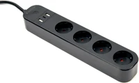 Gembird TSL-PS-S4U-01 Smart power strip with usb charger 4 sockets black kép