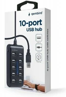Gembird UHB-U2P10P-01 10-port usb 2.0 hub  black kép
