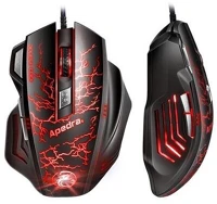 Genius A7, 3200DPI, USB, FEKETE Apedra vezetékes egér optikai, gaming a7, 3200dpi, usb, fekete kép