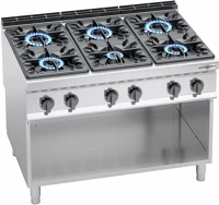 Ggm gastro 53,5 KW - 6 égős - nyitott tárolórésszel - főzősorba illeszthető kép