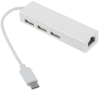 Gigapack 1105204 Adapter kábel (type-c csatlakozó + 3 x usb aljzat/rj45, lan adapter) fehér kép