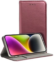 Gigapack A52S 5G / A52 5G / A52 4G tok álló, bőr hatású flip, asztali tartó, burgundy vörös kép