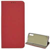 Gigapack GP-100155 Huawei y8p  tok álló, bőr hatású flip, rombusz, piros kép