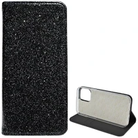 Gigapack GP-100292 Iphone 12 mini  tok álló, bőr hatású flip, csillogó, fekete kép