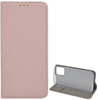 Gigapack GP-101383 Iphone 12 mini  tok álló, bőr hatású flip, rombusz, rozéarany kép