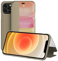 Gigapack GP-101395 Iphone 12 pro  tok álló, bőr hatású flip, ablakos, barna kép