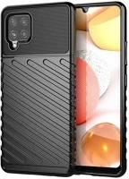 Gigapack GP-101924 Samsung a42 5g  szilikon telefonvédő ütésállóság, dombor minta, fekete kép