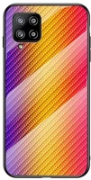 Gigapack GP-102438 Telefonvédő szilikon keret (bumper, edzett üveg hátlap, karbon minta) sárga samsung galaxy a42 5g (sm-a425f) kép